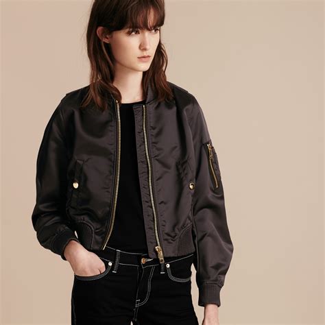 burberry bomber black|Burberry coats for women.